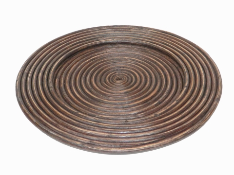 Rattan charger plate - brown washed